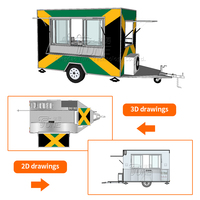 Remorque alimentaire mobile de bar à jus de rue avec machine à crème glacée molle chariot de livraison de nourriture avec roues