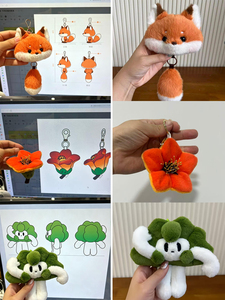 Colgante de peluche de oso bordado al por mayor, dije de pollo pequeño para hermano/ Hermana, bonito amuleto para bolso, relleno de algodón PP, modelo unisex - Product Image 4