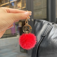 Pendentif boule de fourrure de vison en peluche, mignon et tendance, accessoire de sac pour couple, porte-clés de voiture, chaîne simple à suspendre pour la poche