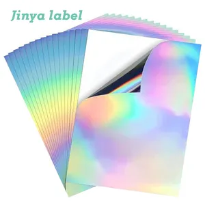 Papel adhesivo holográfico autoadhesivo de holograma, papel adhesivo holográfico impermeable imprimible de inyección de tinta