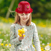Chapeau Bob Vintage Fait Main en Tricot Bohème pour Femme, Accessoire Hiver, avec Volants Fraise au Crochet