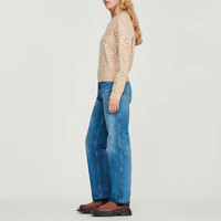 Automne hiver élégant motif marguerite col rond manches longues femmes pull décontracté pull personnalisé conçu tricots avant