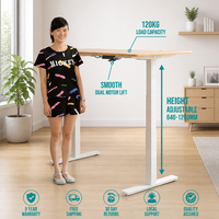 Bureau assis-debout électrique convertible robuste et moderne à double moteur, réglable en hauteur, 3 niveaux, pour bureau à domicile