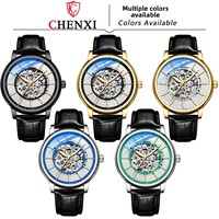 Montre mécanique squelette de luxe pour homme avec aiguilles lumineuses, bracelet en cuir véritable, style professionnel haut de gamme, montre automatique