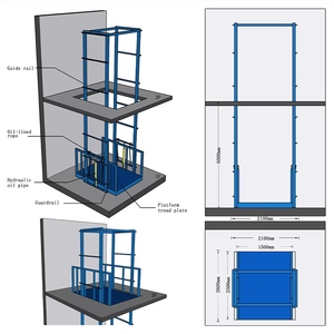 Elevador Hidráulico de Carga Profesional con Doble Riel Guía, Elevador de Mercancías de Alta Capacidad para Grandes Plantas Industriales - Product Image 4