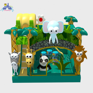 Castello Gonfiabile a Tema Zoo con Foresta Verde per Bambini, Fornitore Cinese - Product Image 3