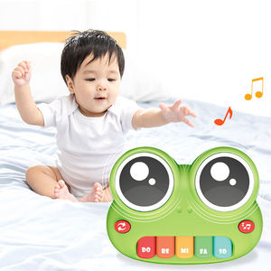 Wholesale Music Piano Multifunctional <b>Hand</b> Clapping <b>Drum</b> Cartoon Frog Electronic Five Key Piano Toy - Product Image 2
