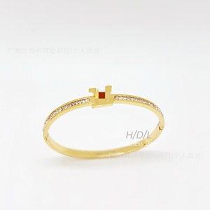 Jewelry Lvjia Vintage Leather Stainless Steel <strong>Bracelet</strong> H Women's Simple GG Fashion Stainless Steel <strong>Bracelet</strong> Factory - Product Image 2