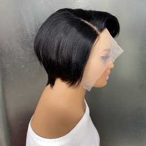 วิกผมสีดำ P4/27 Pixie แบบสวยสง่าสำหรับผู้หญิงวิกผม<span class=keywords><strong>สั้น</strong></span>ด้านหน้าแบบด้านข้าง13X1แบบโปร่งใส - Product Image 5