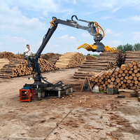 Grue à grappin télescopique multifonctionnelle pour bois avec pompe, alimentée à l'essence/électrique/diesel, chargeur de grumes Mannick