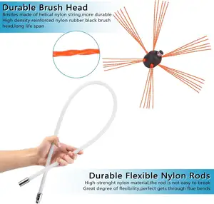 Nettoyeur de cheminée extensible, outils de nettoyage de cheminée, tiges de nettoyage flexibles, système de nettoyage de cheminée avec brosse forte