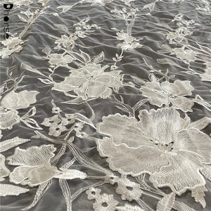 Thời trang hoa 3D dày Net thêu ren vải thiết kế cho Bridal Dress - Product Image 2