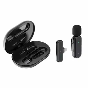 Mini microfone sem fio 2.4g, acessórios tipo c profissional, sistema de cancelamento de ruído de microfone para podcast k60