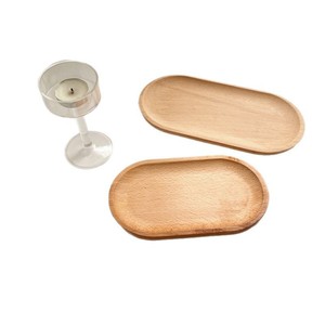 Plateaux en bois ronds et ovales en hêtre, plat de service pour lait et desserts, élégant coffret cadeau de style japonais - Product Image 5