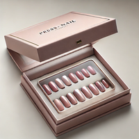 Boîtes d'emballage en carton rigide recyclé écologiques personnalisées, doublées d'éponge, couleur personnalisée, boîte de luxe fantaisie pour faux ongles