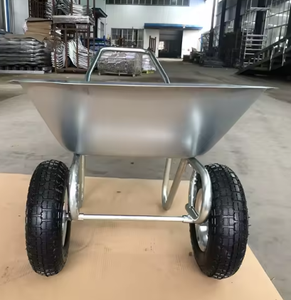 <span class=keywords><strong>Brouette</strong></span> de jardin robuste WB6211 Plateau antirouille galvanisé avec deux <span class=keywords><strong>roues</strong></span> pneumatiques en caoutchouc - Product Image 2