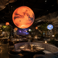 Pantalla LED Esférica Mini para Interiores, Precio de Fábrica 2026, P1.86, Diámetro de Globo 0.3m/0.4m, Pantalla LED en Forma de Esfera para Cantina