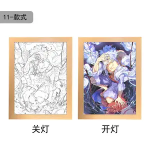 Novos Designs Luffy Queria Anime Personagem USB Lamplight Imagem Cartaz Dos Desenhos Animados LED Luz Pintura Cabeceira Wall Art Decoração