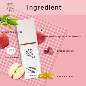 Crema hidratante de base de protección solar natural SPF 50, crema de protección solar orgánica para todas las pieles, tubo de crema <span class=keywords><strong>CC</strong></span>, cobertura completa - Product Image 4