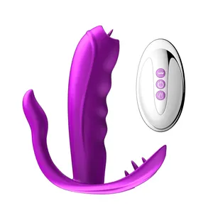 Mainan Seks Masturbasi Wanita Vibrator Kupu-kupu Dapat Diisi Ulang Vibrator Licking Klitoris Vibrator Vagina Mini Silikon Kustom