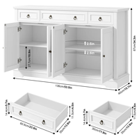 Buffet moderne en bois avec tiroirs, armoire de salle à manger avec étagère réglable, meuble de rangement pour salon, table d'appoint