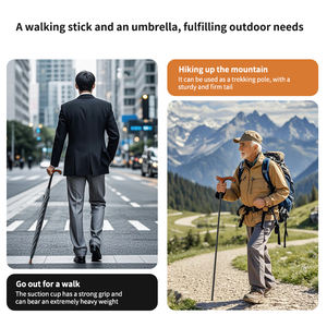 Los paraguas de bastón recto para caminar son adecuados para montañeros y ancianos desmontables - Product Image 4