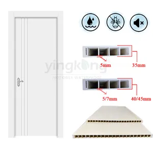 Китайский поставщик Yingkang, белые полимерные двери 2050*710 мм для спальни, полноразмерные двери из ДПК