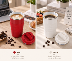 Tasse de bureau portable 510 ml avec revêtement en céramique, tasse à café isotherme réutilisable, gobelet de voyage avec couvercle, sans goût métallique - Product Image 6