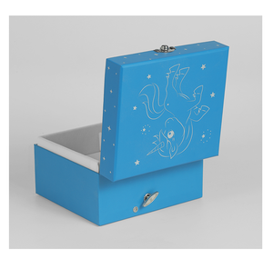 Caja de Música Personalizada YIYU con <span class=keywords><strong>Carrusel</strong></span> Azul y Bailarina, Caja de Almacenamiento de Joyas de Papel Ecológica con Manivela, Espejo Giratorio y Mecanismo de Relojería - Product Image 2