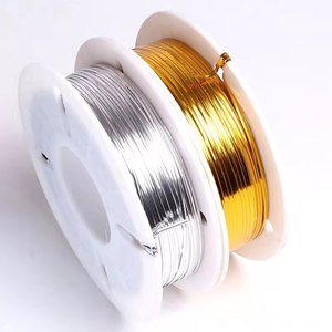 Metallic <b>Ribbon</b> Spool Silver And Gold 4mm Durable Gift Packaging <b>Wire</b> - Product Image 1