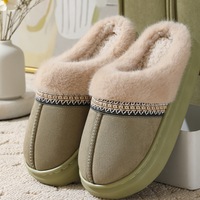 Chaussons d'intérieur unisexes à bout fermé en peluche, semelle épaisse, fourrure douce, légers, antidérapants, pour l'intérieur et l'extérieur, vente en gros OEM
