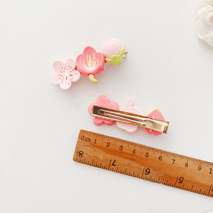 2024 Hete Verkoop Zoete Roze Bloem Haarspeld Haarspeld Touwen Ins Girly Stof Gevlochten Haar Stropdassen Scrunchies Schattige Clip Haaraccessoires - Product Image 2