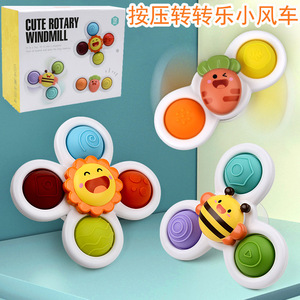 Juego de 3 Juguetes Sensoriales de Silicona, Pelota de Burbujas para Apretar, Juguete Giratorio con Ventosa para Baño, para Niños y Niñas de 1 a 2 Años - Product Image 2