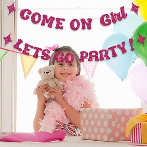 ธงกระดาษและป้ายแขวนสำหรับงานปาร์ตี้ธีมลายจุดพร้อมเครื่องประดับดอกไม้สีชมพู-ขายส่ง - Product Image 1