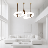 Lustre suspendu en albâtre naturel espagnol au design moderne en forme de huit pour salon et îlot de cuisine