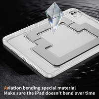 TPU tampon ve plastik combo defender kapak iPad kılıfı Pro 11 2024 M4 A2836 metal katlanmış standı ile geri