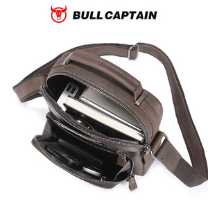 Bolso Bandolera de Cuero para Hombre BULLCAPTAIN, Bolsos Cruzados de Negocios para el Trabajo, Bolso de Mano de Viaje de Cuero Vacuno de Alta Calidad para Hombre - Product Image 5