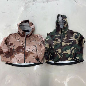 कस्टम लाइटवेट पॉलिएस्टर नायलॉन क्रॉप्ड छलावरण कैमियो जिप ऊपर बाहरी जलरोधक विंडब्रेकर हुडी जैकेट पुरुषों - Product Image 3