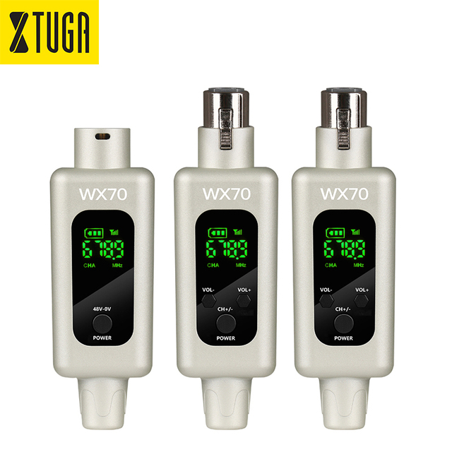 XTUGA WX70 Professional 2.4G Wireless Microphone System XLR Transmitter Adapter Wired and Wireless Receiver Professional Mics
