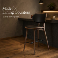 Chaise de bar rembourrée avec cadre en bois sur mesure et repose-pieds, tabouret contemporain de hauteur de comptoir pour café, restaurant, cuisine, usage commercial