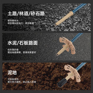 ไม้เท้าเดินป่าอะลูมิเนียมอัลลอยด์ 7075 แบบพับได้ 5 ท่อน ล็อคภายนอก กันลื่น สีเทา น้ำหนัก 270 กรัม - Product Image 1