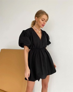 Buy <strong>Bulk</strong> <strong>Items</strong> for Resale Summer Women Clothes V-neck Dress Long Puff Sleeve A-line Casual Short Mini Dresses - Product Image 5