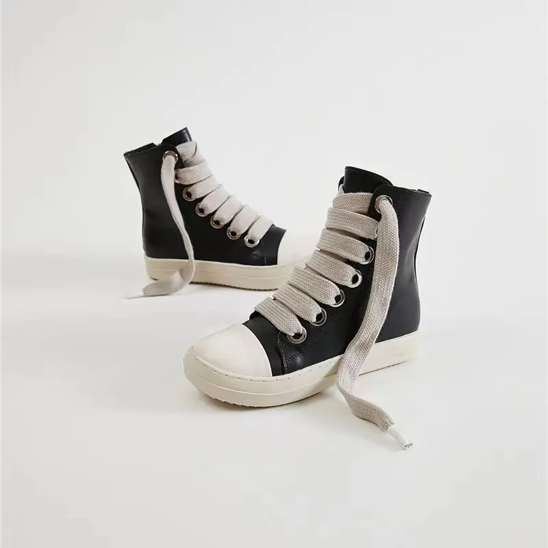 Chaussures de marche décontractées en cuir pu noir, baskets plates de sport à lacets 2023, chaussures de mode décontractées pour femmes