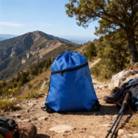 Grand sac de sport en polyester personnalisable, léger, durable et écologique, avec cordon de serrage, pour la randonnée en plein air, la salle de sport et les sports