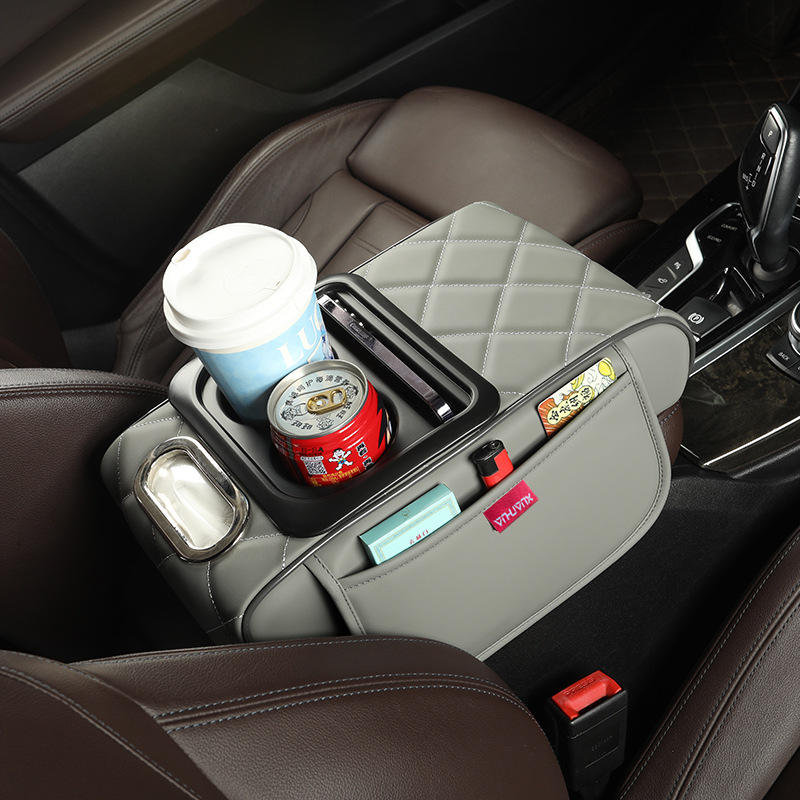 Car Armrest Box Guide: Universal Leather Storage with Cup Holder for Toyota Aqua, Proton Saga | CKJA