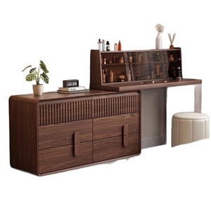 <b>Solid</b> <b>Wood</b> Dressing Table With Drawer Storage Bedroom Vanity Cabinet Multifunctional Makeup <b>Desk</b> For Home Use - Product Image 3