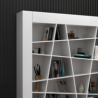 Armoire de classement en bois pour bureau, armoire de rangement moderne blanche avec étagères ouvertes pour dossiers et livres A4