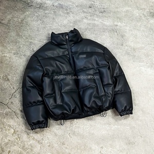 Winter Down Coat Puffer <b>Men</b> Clothing <b>Jacket</b> Streetwear High Quality Pu Leather Waterproof Warm Bubble Puffer Down <b>Jacket</b> - Product Image 3