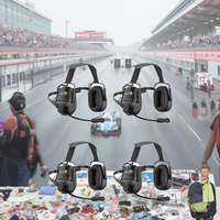 Écouteur de course automobile OMFox à réduction active du bruit avec micro et connexion cascade à quatre casques pour protection auditive de course