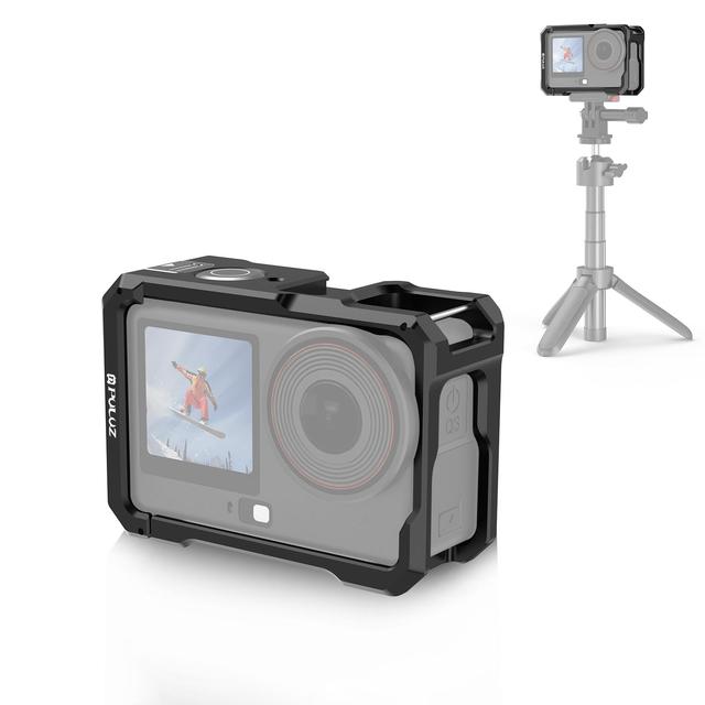 Metal Camera Cage with Handle Grip for DJI Osmo Action 5 Pro 4 3 Expansion Adapter Aviation Aluminum Alloy Video Rig